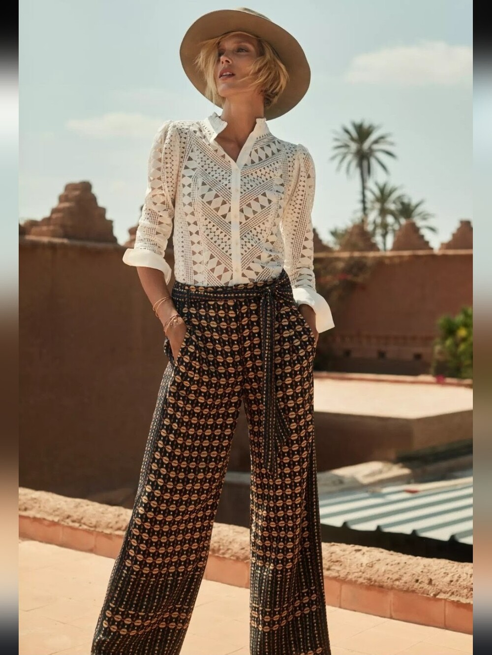 $138 Anthropologie Metzner Wide Leg Trousers Size 4 No  Belt